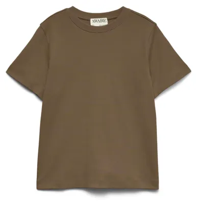 Produktbild von Vero Moda AWNAIMA T-Shirt,10294544,S, T-Shirt, Erwachsener, Weiblich, Braun, S, Rundkragen