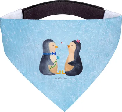 Produktbild von Mr. & Mrs. Panda Tuch Pinguin Pärchen - Eisblau - Geschenk, Liebe, Hunde Halstuch, Hochzeitsgeschenk, Für, Verknallt, Hundehalstuch, Hund, Hochzeitstag