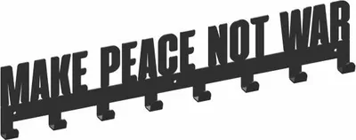 Obrázek produktu pro Věšák WS27, MAKE PEACE NOT WAR, černý s texturou