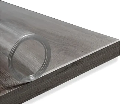 Produktbild von TEXMAXX Tischfolie transparent 2mm mit abgeschrägter Kante / Tischschutz transparent versch. Größen und Wunschmaß / Tisch Schutzfolie transparent / Folie für Tisch aus PVC - 100 cm x 115 cm