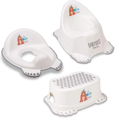 Produktbild von Famanu Set von 3 Kinder-Toilettentrainingsartikeln: Töpfchen, Hocker und Sitzverkleinerer