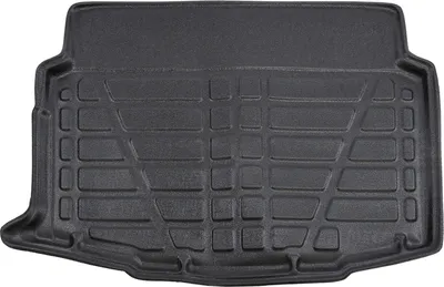 Image de Tapis De Coffre Sur Mesure Pour Seat Ibiza Depuis 2022 Hatchback, Noir, Antidérapant, Bord Haut, Toutes Saisons