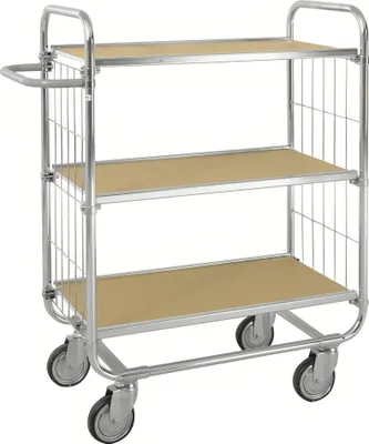 Produktbild von Kongamek ESD-Etagenwagen Serie 8000-XL mit 3 Etagen 1200x425mm Ladefläche ohne Bremse