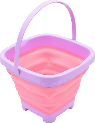 Produktbild von ProBeach Faltbarer Sandeimer, quadratisch, Rosa – platzsparendes Klapp-Eimerchen für Kinder, , robustes Kunststoff, ideal für Strand, Sandkasten & Wasser