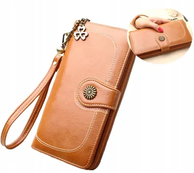 Produktbild von JEWELRY & WATCHES Damen Leder Brieftasche dekorative große Schlüsselanhänger geräumig braun CODE:C30_Brown Universal-66_8134_5905884006184
