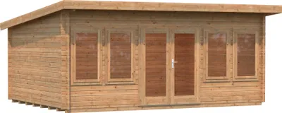 Produktbild von Palmako Gartenhaus Lisa 19,4 m² - 44 mm Hellbraun tauchimprägniert