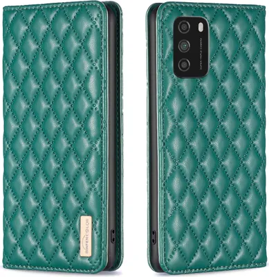 Produktbild von Xiaomi Poco M3 Hülle, Elegant Bookstyle Flip Leder Kartenfächer Schutzhülle mit Ständer für Xiaomi Poco M3 Grün