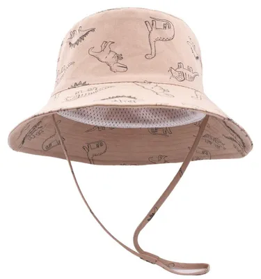 Produktbild von Sonnenhut Baby Fischerhut mit breiter Krempe Khaki Dinosaurier 4-6 Jahre Baumwolle UV-Schutz