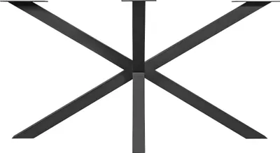 A black metal table base with a spider-like design, shown against a white background.