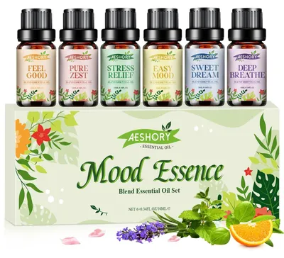 Obrázok produktu pre Sada 6 zmesí esenciálnych olejov na aromaterapiu