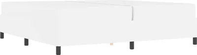 Image de vidaXL Cadre de lit avec matelas blanc 200 x 200 cm Tissu