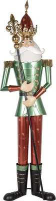 Immagine prodotto di Clayre & Eef figura decorativa schiaccianoci 64x48x235 cm verde rosso metallo