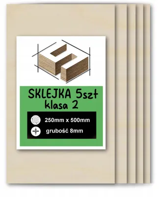 Immagine prodotto di Pannelli rettangolari in compensato di betulla grezzo – incisione laser, fresatura CNC, modellismo, traforo, pirografia, découpage, pittura e fai da te – qualità 2 – 25 × 50 cm (250 × 500 mm) – 8 mm – 5 pezzi