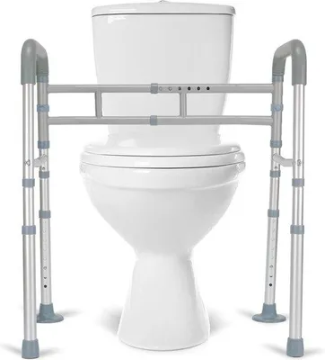 Produktbild von Toilettengreifer für ältere Erwachsene - Faltbare Toilettenstützen für Senioren - Hilfestangen für Rollstuhlfahrer - Komfortable Toilettenhilfen für behinderte Menschen