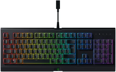 Produktbild von Razer Cynosa Chroma, Kabelgebunden, USB, Membran Key Switch, QWERTZ, RGB-LED, Schwarz