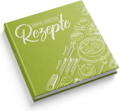 Produktbild von itenga Rezeptbuch Grün "Meine liebsten Rezepte" Kochbuch 88 Seiten 21x21cm