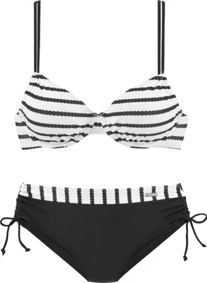 Produktbild von LASCANA Bügel-Bikini schwarz-weiß Größe 42 Cup D