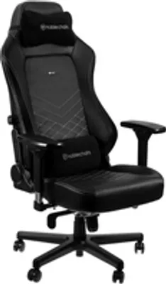 Obrázek produktu pro noblechairs HeroPolyuretanLeather, Polstrované sedadlo, Polstrovaná zádová opěrka, Černá, Černá, Bílá, Ocel, Černá