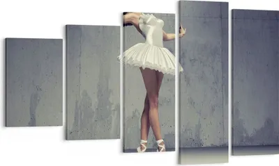 Produktbild von Bild auf Leinwand - Leinwandbild - 5 Teile - Ballerina Weiß Wand - 100x60cm - Wand Bild - Wanddeko - Wandbilder - Leinwanddruck - Bilder - Wanddekoration - Leinwand bilder - Wandbild - EG100x60-4344