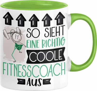 Produktbild von Fitnesscoach Geschenk Tasse Lustig Geschenkidee für Fitnesscoach Geburtstag So Sieht Eine Richtig Coole Fitnesscoach Aus Frauen Spruch (Grün)