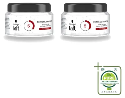 Productafbeelding van 2 x Taft Extreme Freezing Styling Gel - IJskoude fixatie - 200 ml - Voordelige verpakking - 2 stuks