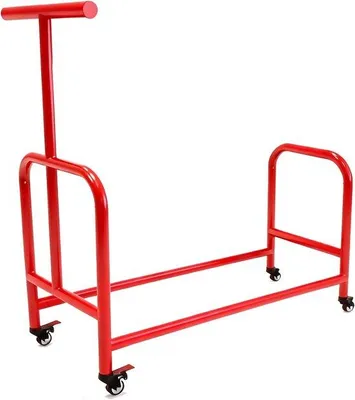 Productafbeelding van Reservebandenkar - Bandenrek mobiel - Banden Opslaan - Met Remwielen - 100 kg draagvermogen - Rood