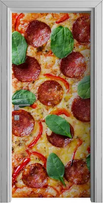 Produktbild von Tür Selbstklebende 90x210 cm Türfolie Türtapete Klebefolie -  Peperoni Pizza
