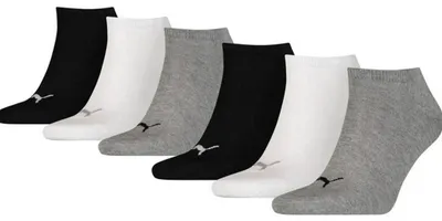 Obrázok produktu pre Ponožky Puma Sneaker Socken Plain, balenie 6 kusov, farby: čierna/biela/sivá, veľkosť: 35-38