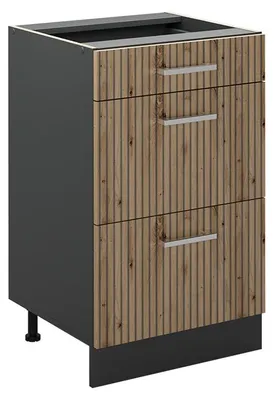 Immagine prodotto di Mobiletto base per cucina Vicco R-Line Rovere artigianale/Antracite 50 cm senza piano di lavoro, Model 69786