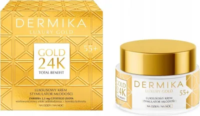 Obrázok produktu pre Dermika Luxury Gold 24K Total Benefit Luxusný krém stimulujúci mladosť 55+, 50 ml