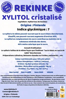 Image de Xylitol cristallisé sucre de bouleau 400g REKINKE