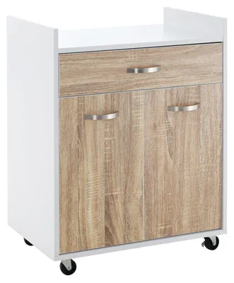 Immagine prodotto di Carrello da Cucina 60x40x77 cm in Legno Bianco e Rovere