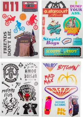 Image de Jeu de 4 tatouages autocollants Stranger Things