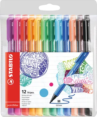 Produktbild von Filzschreiber - STABILO pointMax - 12er Pack - mit 12 verschiedenen Farben