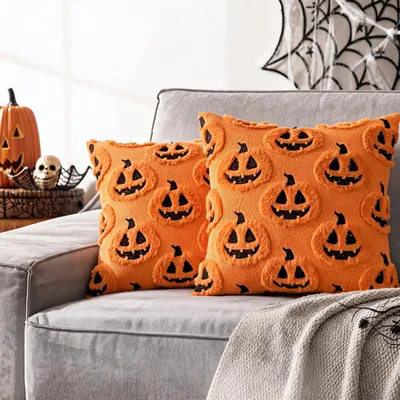 Kissenbezug Halloween Geist Kürbis 45x45 cm