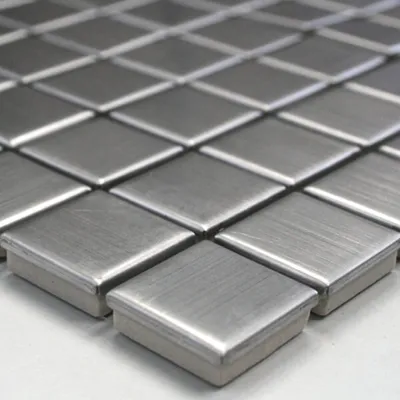 Produktbild von Edelstahl Metall Mosaikfliesen Concept Silber Gebürstet Q23