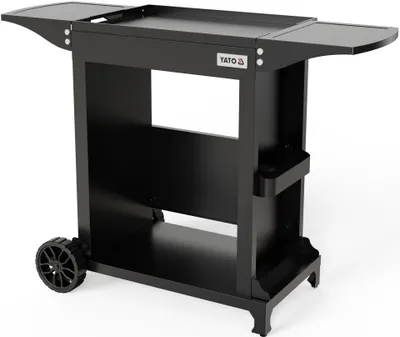 Image de Chariot pour barbecue électrique, tablettes latérales rabattables, mobile
