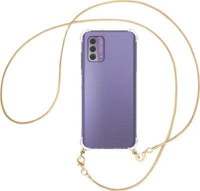 Produktbild von Handykette Backcover-Schutzhülle mit Band (Metall goldfarben) für Nokia G42 5G (6.56'') - goldfarbene Snake-Kette