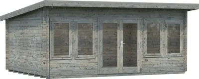 Produktbild von Palmako Gartenhaus Lisa 19,4 m² - 44 mm Grau tauchimprägniert