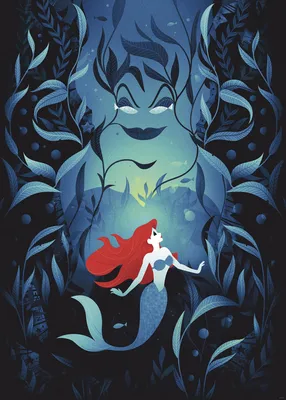 Produktbild von Komar Wandbild- Disney Ariel Ursula - Größe 50 x 70 cm