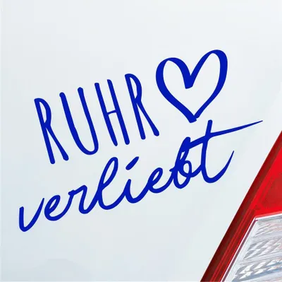 Produktbild von Auto Aufkleber Ruhr verliebt Herz Fluss River Wasser Water Liebe Car 19x10 cm Dunkelblau Sticker Heckscheibenaufkleber