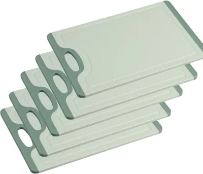 Immagine prodotto di Kesper 30827 | Set da 5 taglieri antiscivolo, in plastica, dimensioni: 36,5 x 24,5 x 0,85 cm, colore: verde