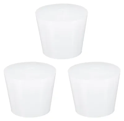 3er-Set konische Silikon-Gummistopfen, 28–37 mm, weiß