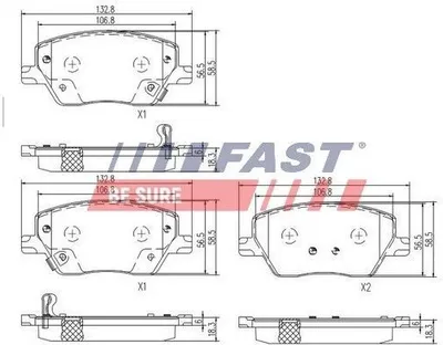 Produktbild von FAST Bremsbeläge Satz Vorne Bremsklötze für FIAT TIPO Kombi (356) FT29169