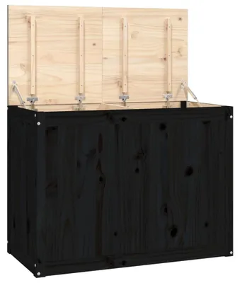 Immagine prodotto di vidaXL Cassettone per lavanderia nero 88,5x44x66 cm in legno di pino massiccio