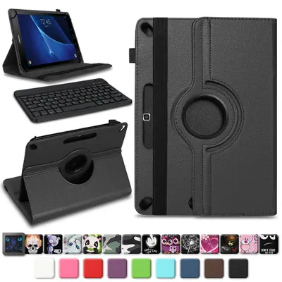Produktbild von Tablet Tasche+Tastatur für Samsung Galaxy Tab A 10.1 2016 Hülle Schutzhülle Case Cover 360 DrehbarFarben:Schwarz