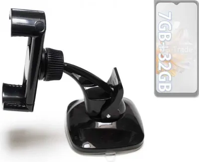 Produktbild von K-S-Trade kompakte Handy-Halterung Windschutzscheibe kompatibel mit Blackview Oscal C30 Armaturenbrett schwarz Autohalterung KFZ Halter