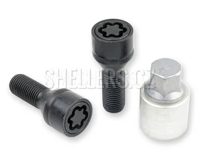 Obrázok produktu pre Bezpečnostné poistné skrutky M14x1,5x33 s kužeľom, kľúč 17, SICUSTAR BVN433, čierna