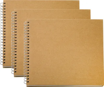 Produktbild von VBS XXL 3er-Pack Fotoalbum KRAFTPAPIER mit weißen Seiten Ringbuch-Album, 30,5x30,5 cm