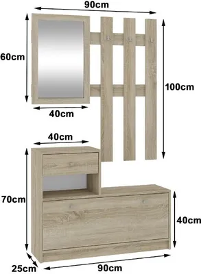 Produktbild von AKORD Furniture Factory PP0PZESDAB003, 2 Regale, 250 mm, 1700 mm, 900 mm
